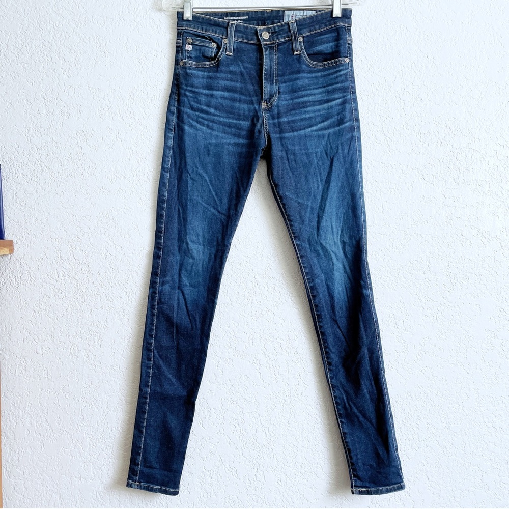 AG The Farrah Skinny High Rise Skinny Dark Wash Jeans 28R